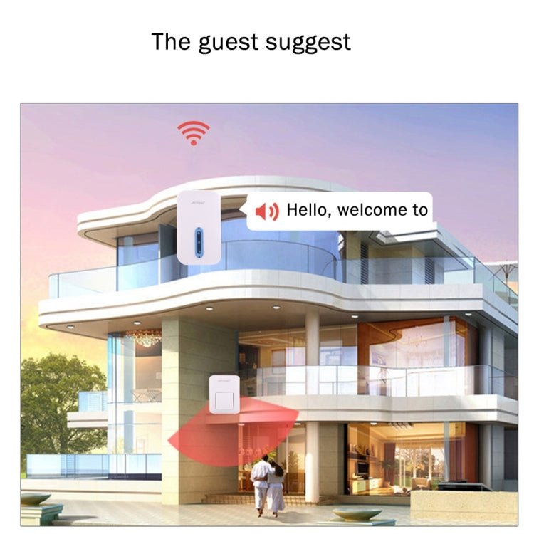 AITENG V017G Life Waterproof Battery - Free Wireless Doorbell, 1 Receiver + 1 x Transmitter, Receiver Distance: 130m, US Plug - Trustpick