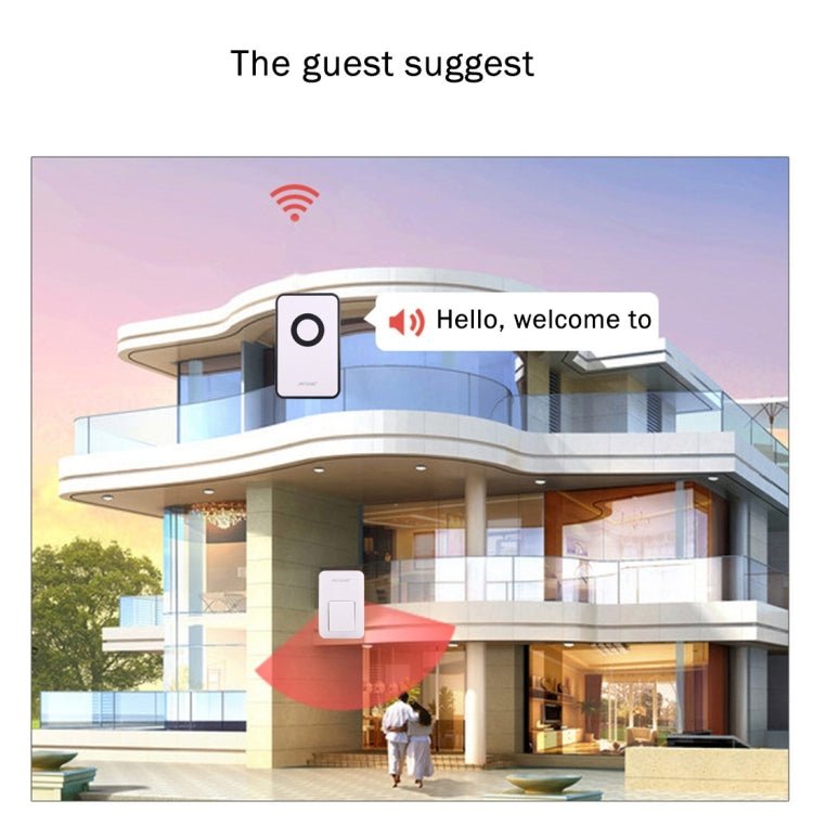 AITENG V018G Life Waterproof Battery - Free Wireless Doorbell, 1 Receiver + 1 x Transmitter, Receiver Distance: 130m, US Plug - Trustpick