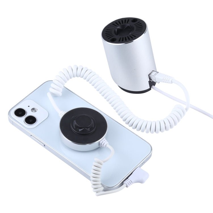 Aluminum Shell Cylindrical Display Stand Digital Magnetic Security System Burglar Alarm / Anti - theft Alarm Display Holder for iPhone & iPod & iPad with 8 Pin Port - Trustpick