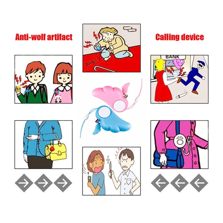 Angel Wing Anti - rape Device Personal Alarm, Self - defense Defend Wolf, Mini Alarm with 90dB Alarm Sound for Girl and Kids - Trustpick