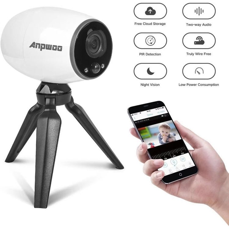 Anpwoo Cannon 1.3MP 960P 1/3 inch CMOS HD WiFi IP Camera With Tripod Holder, Support Motion Detection / Night Vision - Trustpick