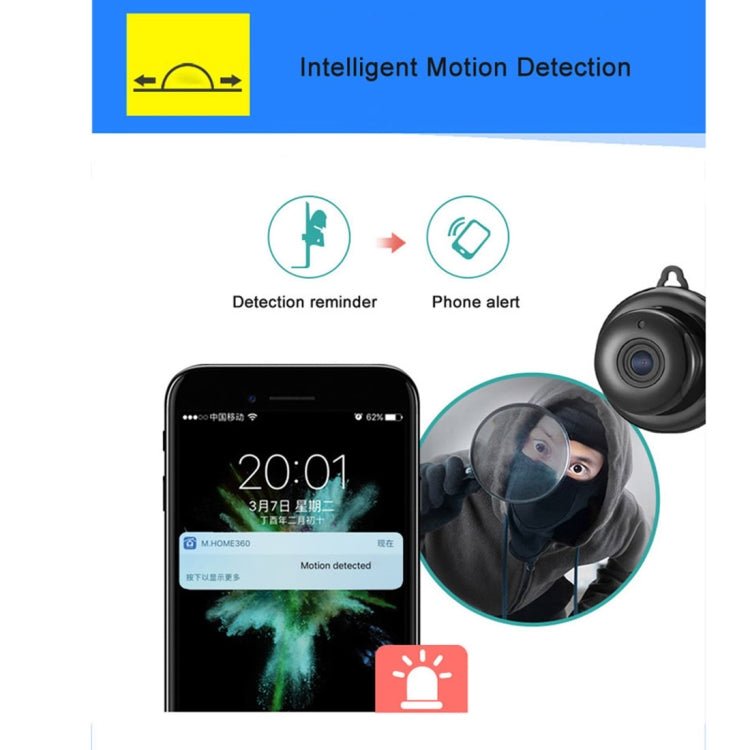 Anpwoo MN001 3518Ev200 1.0 MP Mini HD WiFi IP Camera with 6 PCS Infrared LEDs, Support Motion Detection & Night Vision & TF Card(Max 64GB) - Trustpick