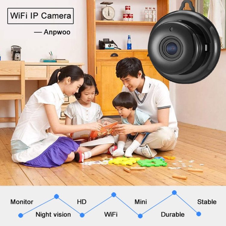 Anpwoo MN001 3518Ev200 1.0 MP Mini HD WiFi IP Camera with 6 PCS Infrared LEDs, Support Motion Detection & Night Vision & TF Card(Max 64GB) - Trustpick