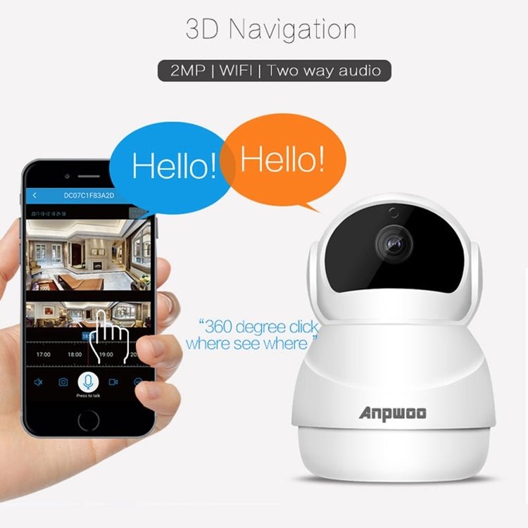 Anpwoo Warrior GM8135+SC2145 1080P HD WiFi IP Camera, Support Motion Detection & Infrared Night Vision & TF Card(Max 128GB) - Trustpick