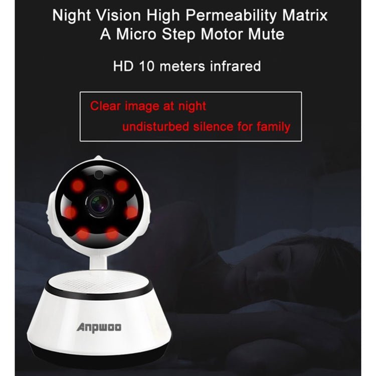 Anpwoo YT001 720P HD WiFi IP Camera with 6 PCS Infrared LEDs, Support Motion Detection & Night Vision & TF Card(Max 64GB) - Trustpick