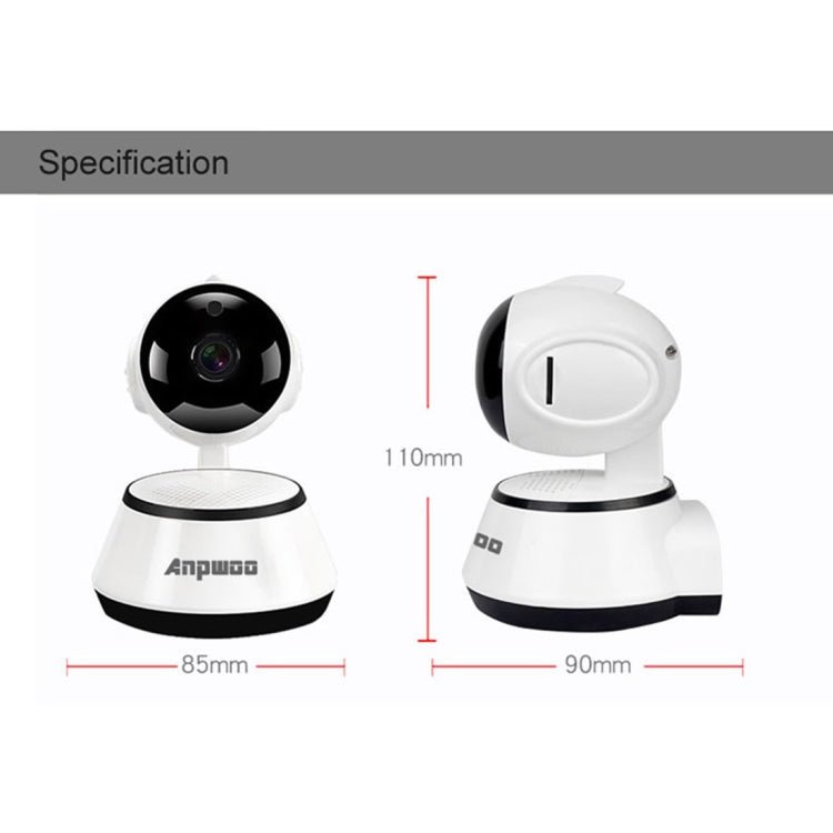 Anpwoo YT001 720P HD WiFi IP Camera with 6 PCS Infrared LEDs, Support Motion Detection & Night Vision & TF Card(Max 64GB) - Trustpick