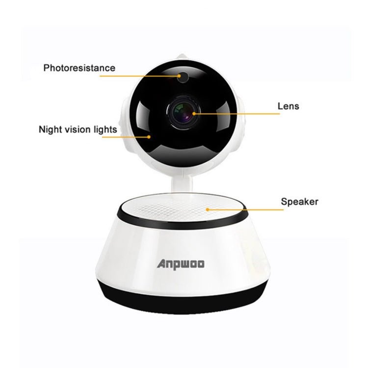 Anpwoo YT001 720P HD WiFi IP Camera with 6 PCS Infrared LEDs, Support Motion Detection & Night Vision & TF Card(Max 64GB) - Trustpick
