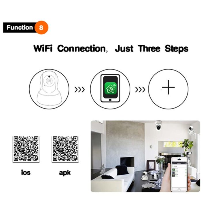 Anpwoo YT002 Ingenic T10 720P HD WiFi IP Camera with 11 PCS Infrared LEDs, Support Motion Detection & Night Vision & TF Card(Max 64GB) - Trustpick