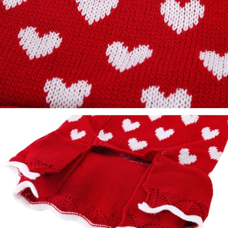 Autumn Winter Pet Red Love Sweater Festive Christmas Pet Clothes - Trustpick