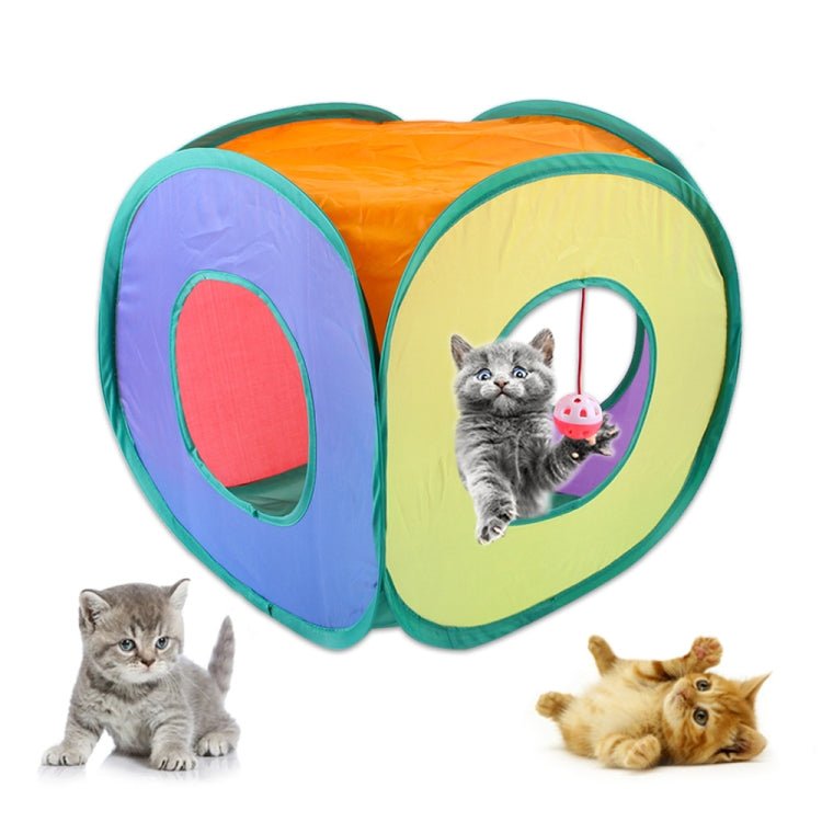 B18210 Square Cat Tunnel Can Storage Folding Cat Channel - Trustpick