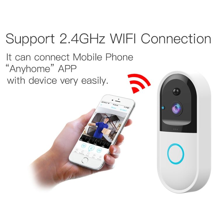 B50 720P Smart WiFi Video Visual Doorbell, Support Phone Remote Monitoring & Night Vision & SD Card - Trustpick