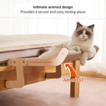 Balcony Wooden Cat Hammock Window Wall Mounted Cat Hutch Hanging Bedside Pet Kennel - Trustpick