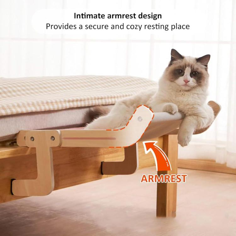 Balcony Wooden Cat Hammock Window Wall Mounted Cat Hutch Hanging Bedside Pet Kennel - Trustpick