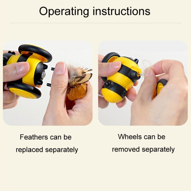 Bee Shaped Cats Motorized Toys Intelligent Cats Teasing Pet Toy Stroller - Trustpick