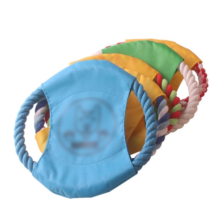 BG - W253H Pet Dog Canvas Bite Resistant Cotton Rope Frisbee Pet Training Toy Color Random Delivery - Trustpick