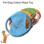 BG - W253H Pet Dog Canvas Bite Resistant Cotton Rope Frisbee Pet Training Toy Color Random Delivery - Trustpick