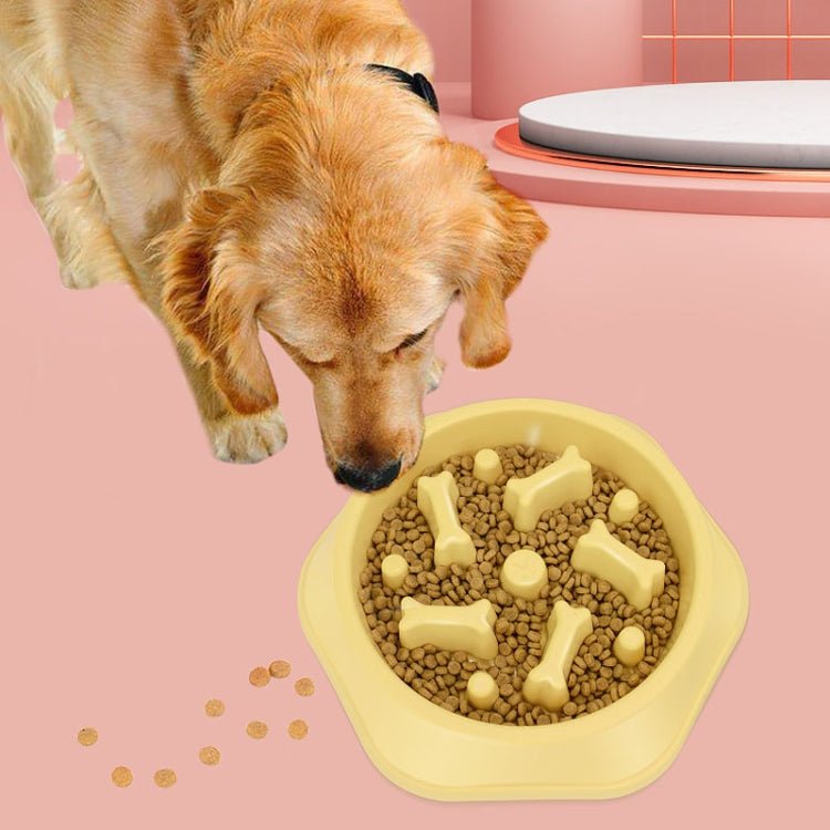 Bone Shape Dog Slow Food Bowl Dog Food Pot Pet Feeder - Trustpick