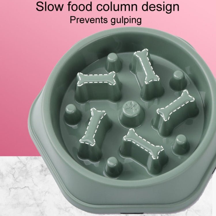 Bone Shape Dog Slow Food Bowl Dog Food Pot Pet Feeder - Trustpick
