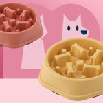 Bone Shape Dog Slow Food Bowl Dog Food Pot Pet Feeder - Trustpick