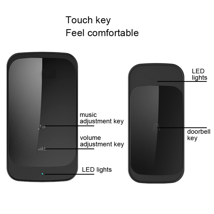 C03 1 For 1 Home Wireless Waterproof Touch Sensor Doorbell - Trustpick