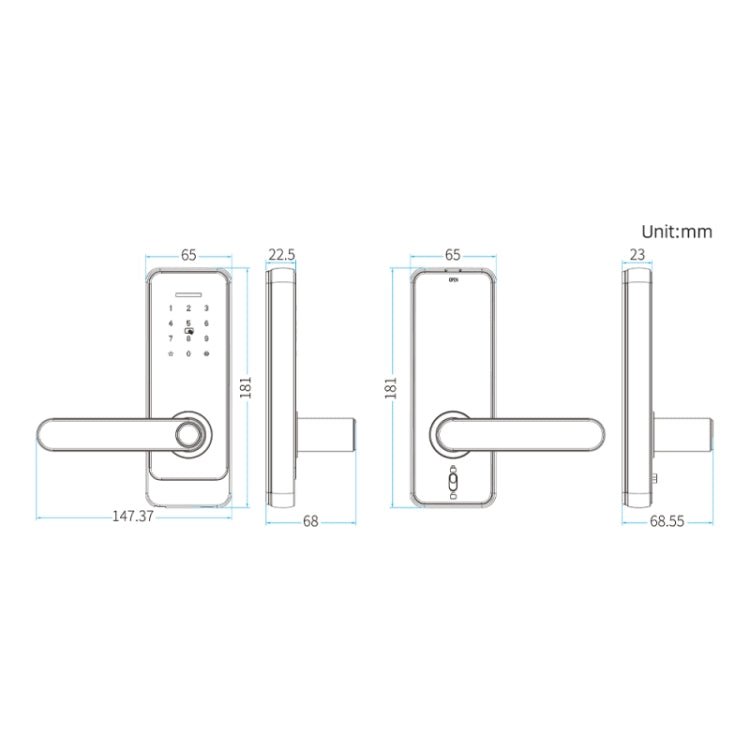 C89 Smart Fingerprint Password Lock Home Indoor Door TUYA System Lock - Trustpick