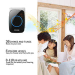 CACAZI H10 1 For 2 Home Wireless Music Doorbell without Battery - Trustpick