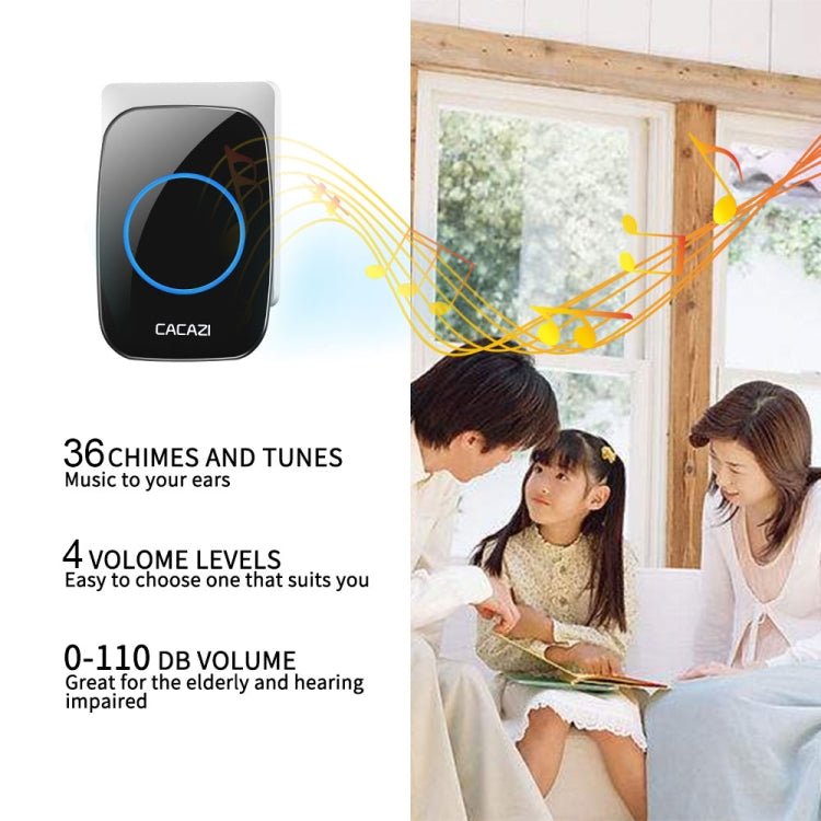 CACAZI H10 1 For 2 Home Wireless Music Doorbell without Battery - Trustpick