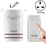 CACAZI V027G One Button One Receivers Self - Powered Wireless Home Kinetic Electronic Doorbell, UK Plug - Trustpick
