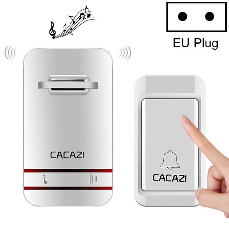 CACAZI V027G One Button One Receivers Self - Powered Wireless Home Kinetic Electronic Doorbell, UK Plug - Trustpick