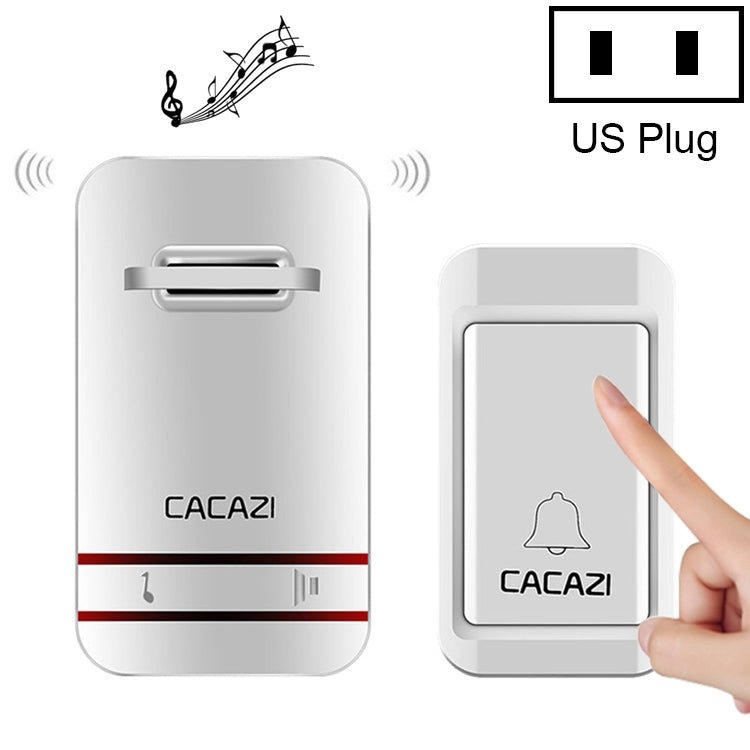 CACAZI V027G One Button One Receivers Self - Powered Wireless Home Kinetic Electronic Doorbell, UK Plug - Trustpick