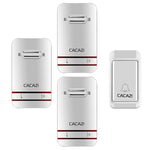 CACAZI V027G One Button Three Receivers Self - Powered Wireless Home Kinetic Electronic Doorbell, UK Plug - Trustpick