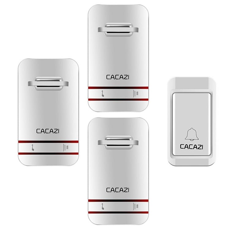 CACAZI V027G One Button Three Receivers Self - Powered Wireless Home Kinetic Electronic Doorbell, UK Plug - Trustpick