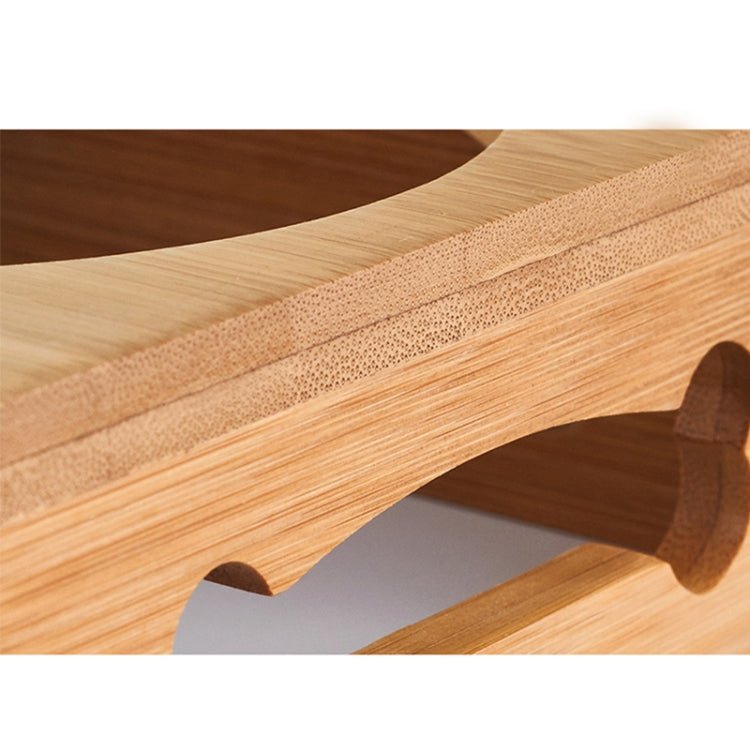 Cat Dog Pet Stainless Steel Feeding and Drinking Bowls Combination With Bamboo Frame - Trustpick