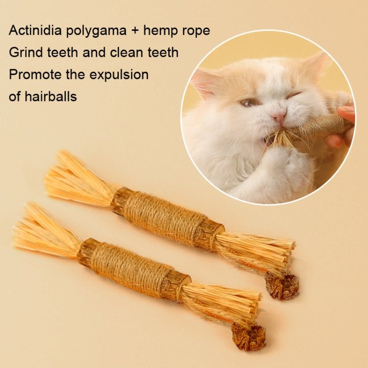 Cat Teething Stick Toy Teeth Cleaning Catnip Teasing Stick - Trustpick