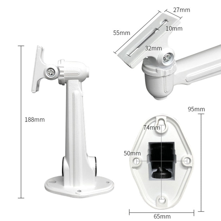 CCTV Wall Mount Stand Aluminum Metallic Silver Bracket Indoor Outdoor for Bullet Camera IP Camera Bracket Accessories - Trustpick