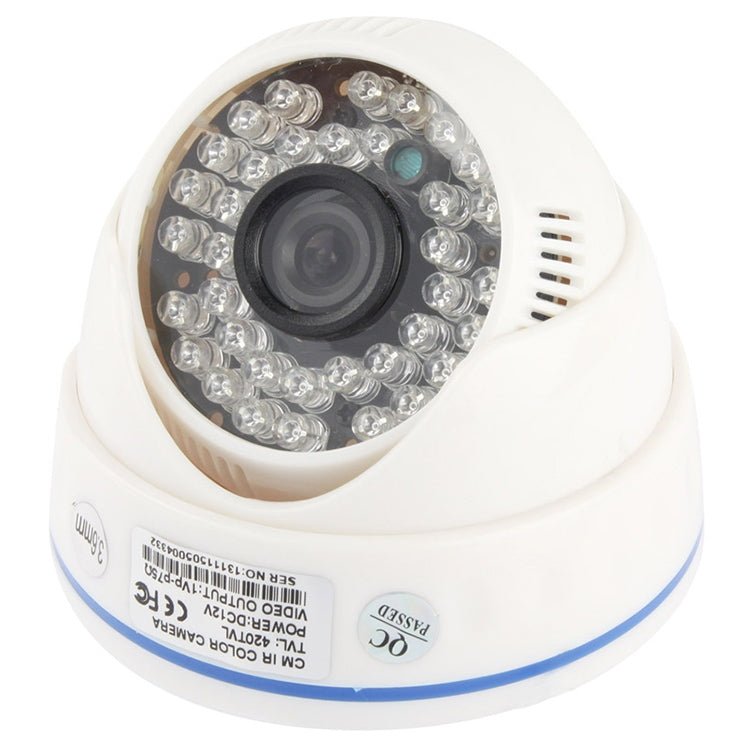 CMOS 420TVL 3.6mm Lens ABS Material Color Infrared Camera with 36 LED, IR Distance: 20m - Trustpick