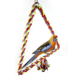 Colorful Cotton Rope Bird Perched Climbing Honed Triangle Cotton Rope Swing Toy - Trustpick