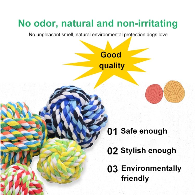Cotton Rope Ball for Pets / Dog Cat Toy, Diameter 7.5cm (Random Color Delivery) - Trustpick