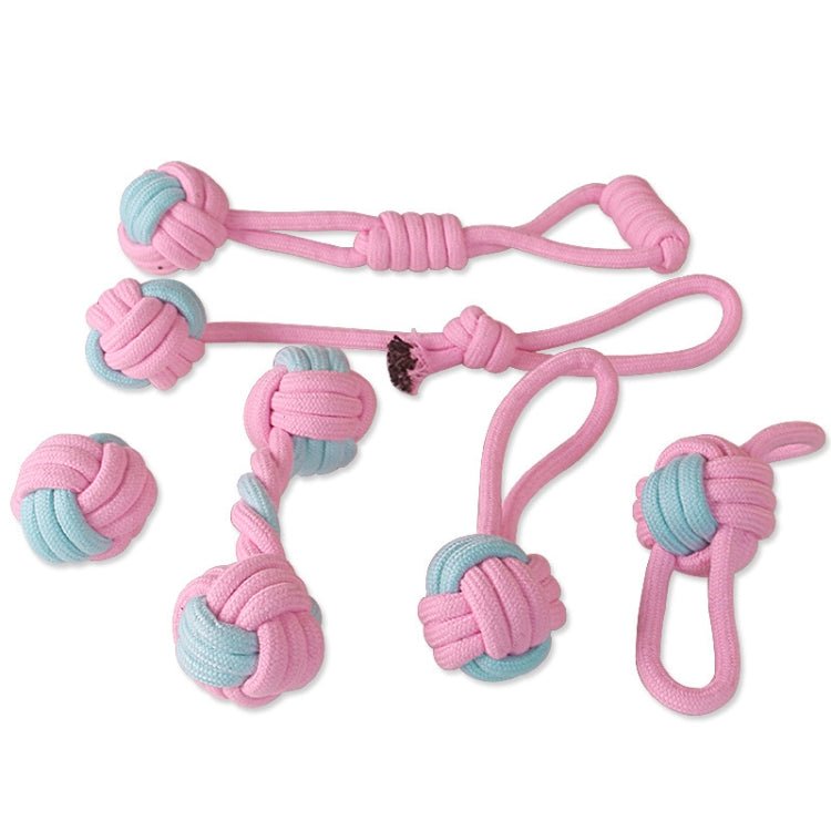 Cotton Rope Dog Molar Teeth Cleaning Toy Candy Color Woven Cotton Rope - Trustpick