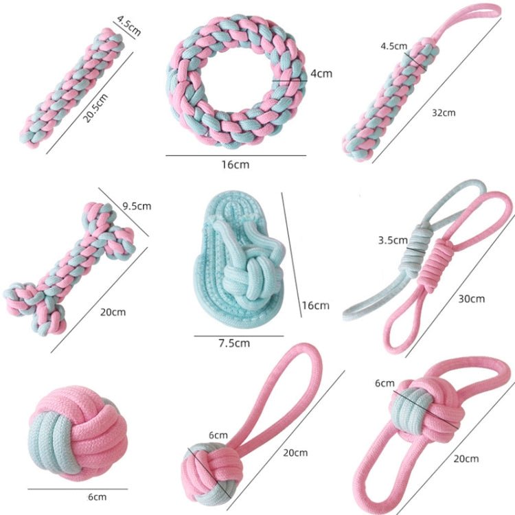 Cotton Rope Dog Molar Teeth Cleaning Toy Candy Color Woven Cotton Rope - Trustpick