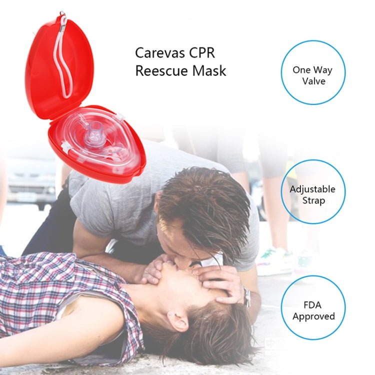 CPR Resuscitator Rescue Emergency First Aid Breathing Mask Mouth Breath One - way Valve Tools - Trustpick