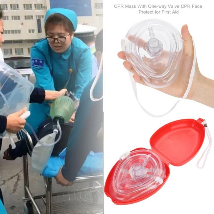 CPR Resuscitator Rescue Emergency First Aid Breathing Mask Mouth Breath One - way Valve Tools - Trustpick