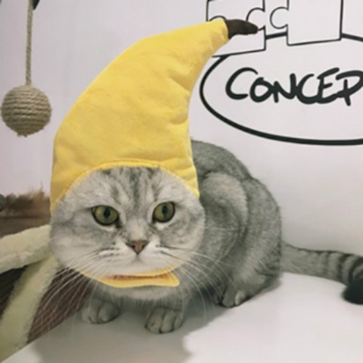 Creative Turned Funny Pet Cat Teddy Festival Funny Banana Headgear - Trustpick
