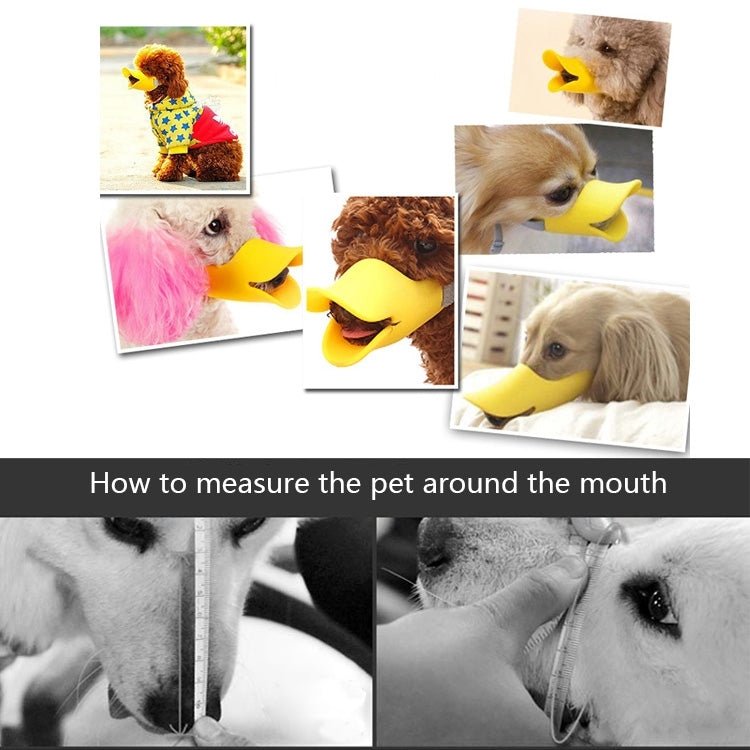 Cute Duck Mouth Shape Silicone Muzzle for Pet Dog, Size: M - Trustpick