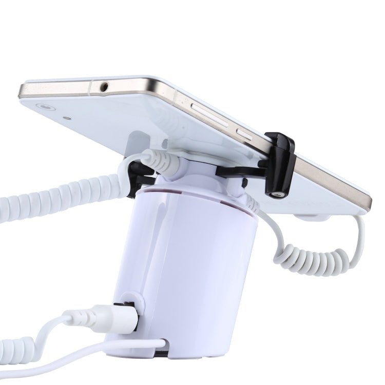 Cylindrical Display Stand Security System Burglar Alarm / Anti - theft Alarm Display Holder with Infrared Remote Control for Smartphones with Micro - USB Port - Trustpick