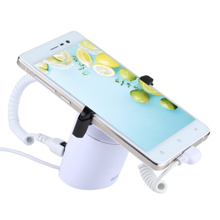 Cylindrical Display Stand Security System Burglar Alarm / Anti - theft Alarm Display Holder with Infrared Remote Control for Smartphones with Micro - USB Port - Trustpick