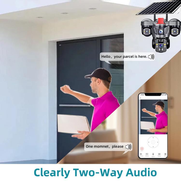 D31 9MP Multi - lens Panoramic Solar Surveillance PTZ Dome Camera - Trustpick