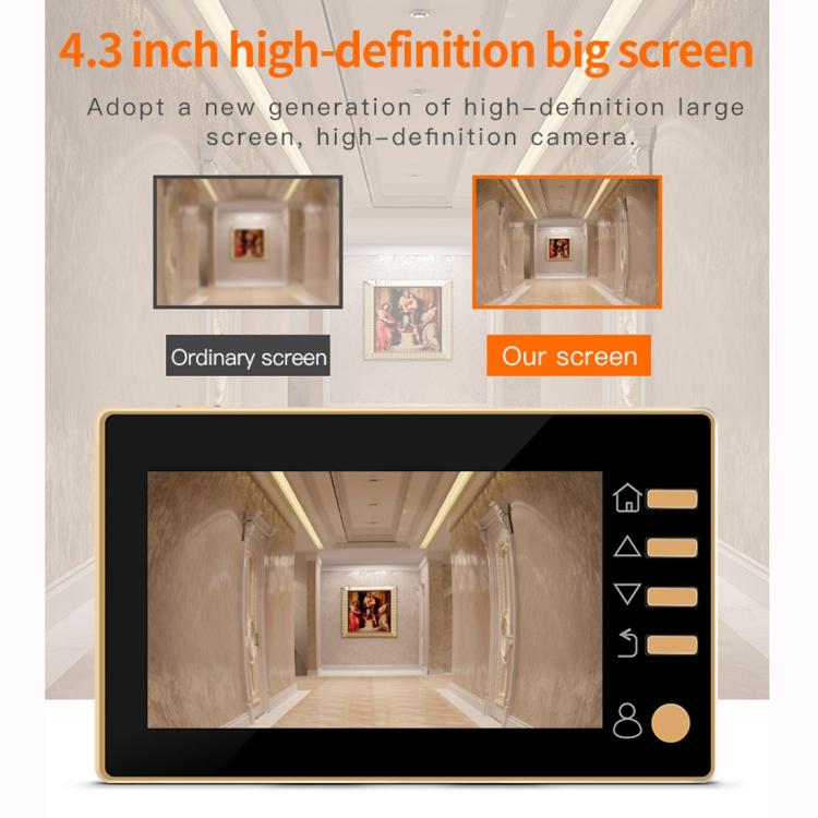 Danmini Q10 4.3 Inch Screen Motion Detection Camera Video Alarm Smart Digital Door Viewer, Support TF Card - Trustpick