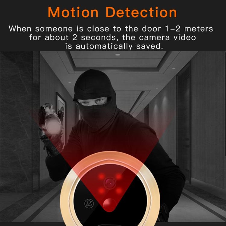 Danmini Q10 4.3 Inch Screen Motion Detection Camera Video Alarm Smart Digital Door Viewer, Support TF Card - Trustpick