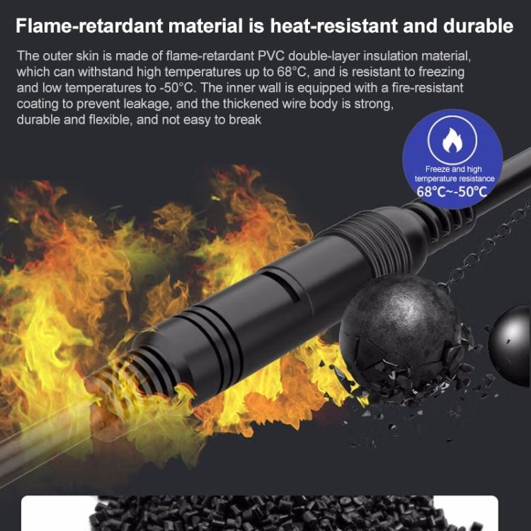 DC Male To DC Male + DC Female Power Connection Cable, Length: 0.3m - Trustpick